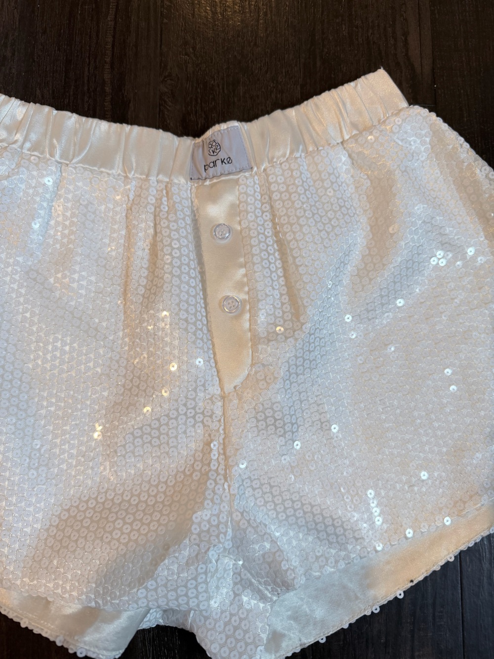 Parke White Sequin Women's Shorts